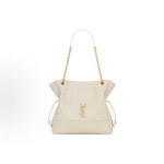 SAINT LAURENT YSL Jamie small lucky bag, aged brand classic logo Tote bag, Tote bag, shopping bag, hand bag, shoulder bag, small size, women\'s style, retro white